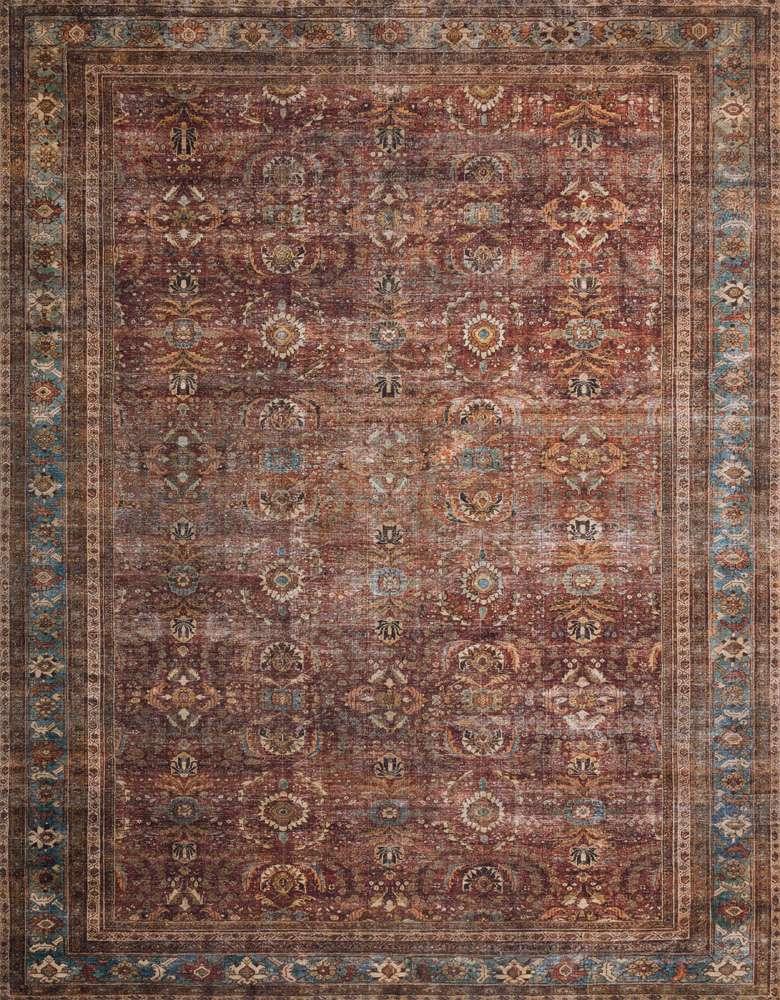 Loloi - Layla Brick / Blue 18in x 18in Sample Rug - LAYLLAY-01BKBB160S veiw 1