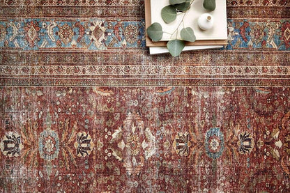 Loloi - Layla Brick / Blue 18in x 18in Sample Rug - LAYLLAY-01BKBB160S veiw 3