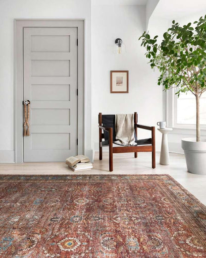 Loloi - Layla Brick / Blue 18in x 18in Sample Rug - LAYLLAY-01BKBB160S veiw 4