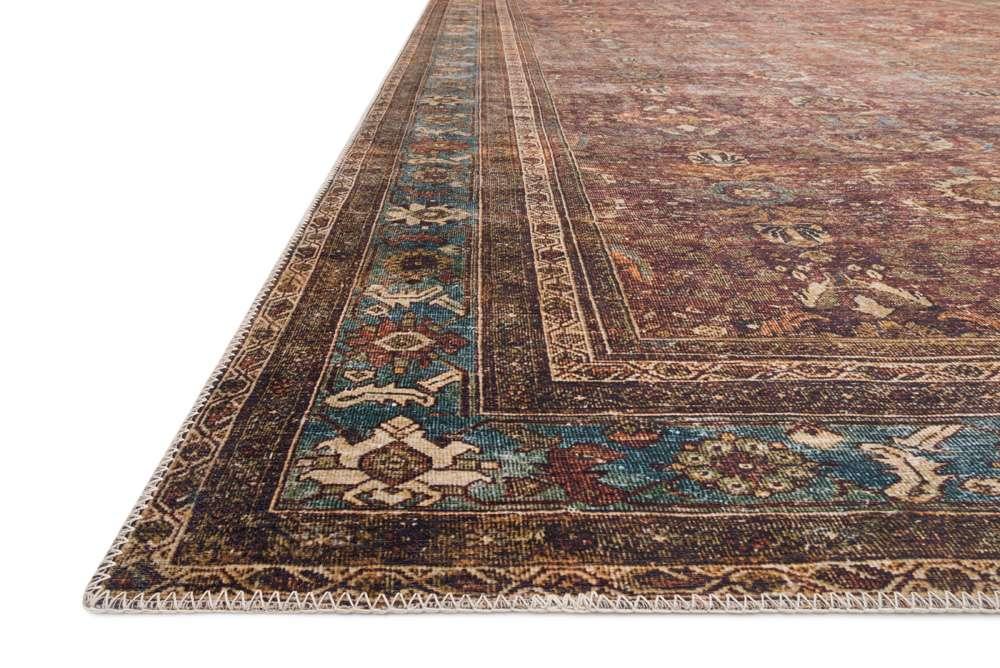 Loloi - Layla Brick / Blue 18in x 18in Sample Rug - LAYLLAY-01BKBB160S veiw 6