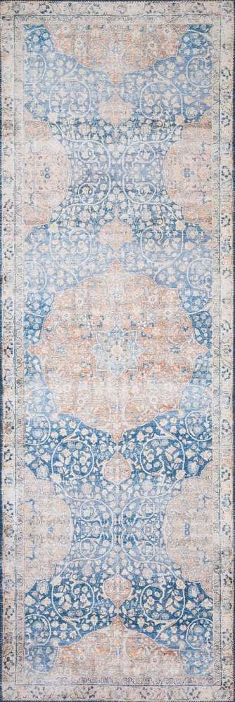 Loloi - Layla Blue / Tangerine 2-6in x 7-6in Runner Rug - LAYLLAY-07BBTG2676 veiw 1