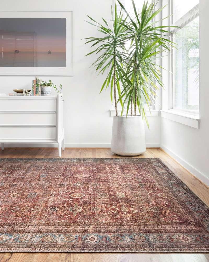Loloi - Layla Brick / Blue 3-6in x 5-6in Accent Rug - LAYLLAY-01BKBB3656 veiw 2