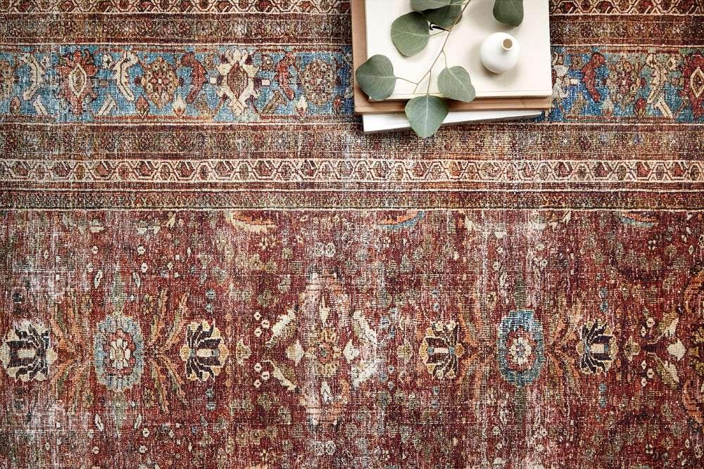 Loloi - Layla Brick / Blue 3-6in x 5-6in Accent Rug - LAYLLAY-01BKBB3656 veiw 3