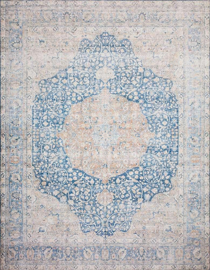 Loloi - Layla Blue / Tangerine 7-6in x 9-6in Area Rug - LAYLLAY-07BBTG7696 veiw 1