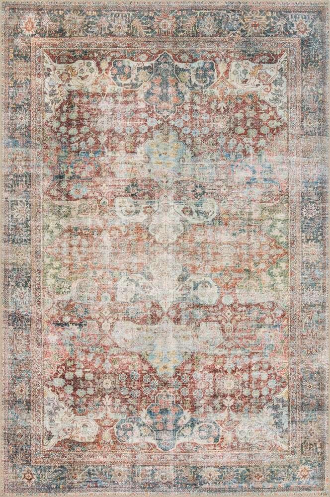 Loloi - Loren Brick / Multi 18in x 18in Sample Rug - LORELQ-14BKML160S veiw 1