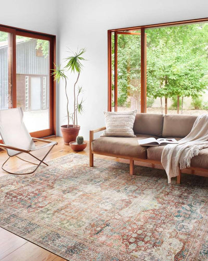 Loloi - Loren Brick / Multi 18in x 18in Sample Rug - LORELQ-14BKML160S veiw 2
