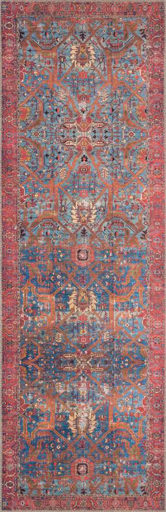 Loloi - Loren Blue / Red 2-6in x 7-6in Runner Rug - LORELQ-10BBRE2676 veiw 1