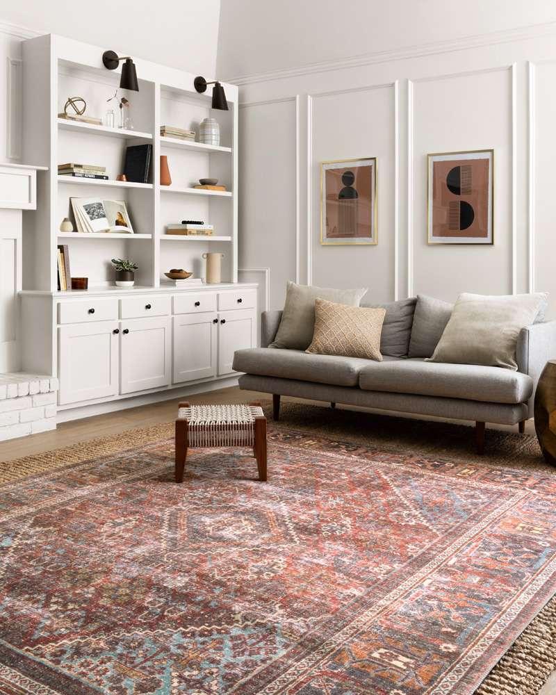 Loloi - Loren Brick / Midnight 3-6in x 5-6in Accent Rug - LORELQ-13BKMD3656 veiw 2