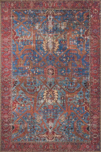 Loloi - Loren Blue / Red 5-0in x 7-6in Area Rug - LORELQ-10BBRE5076 veiw 1