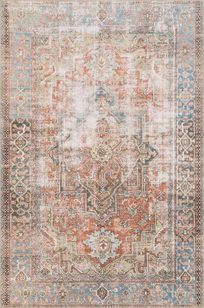 Loloi - Loren Terracotta / Sky 5-0in x 7-6in Area Rug - LORELQ-15TCSC5076 veiw 1