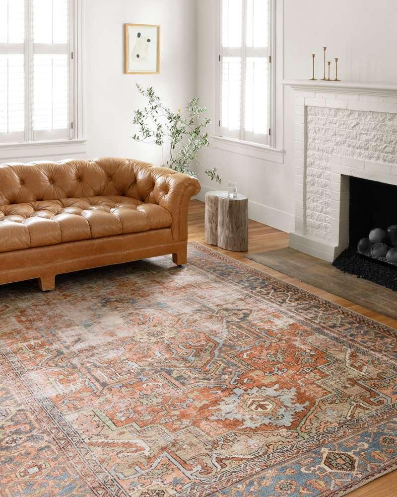 Loloi - Loren Terracotta / Sky 5-0in x 7-6in Area Rug - LORELQ-15TCSC5076 veiw 3