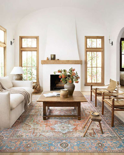 Loloi - Loren Terracotta / Sky 5-0in x 7-6in Area Rug - LORELQ-15TCSC5076 veiw 5