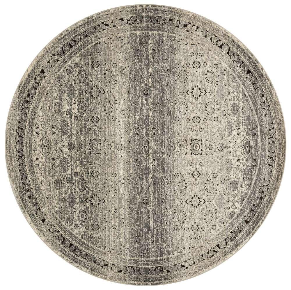 Loloi - Millennium Grey / Charcoal 7-7in x 7-7in Round Area Rug - MILLMV-02GYCC770R veiw 1