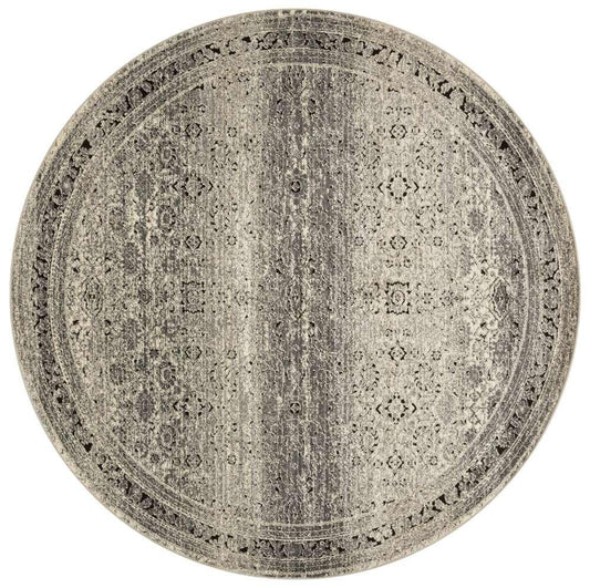 Loloi - Millennium Grey / Charcoal 7-7in x 7-7in Round Area Rug - MILLMV-02GYCC770R veiw 1