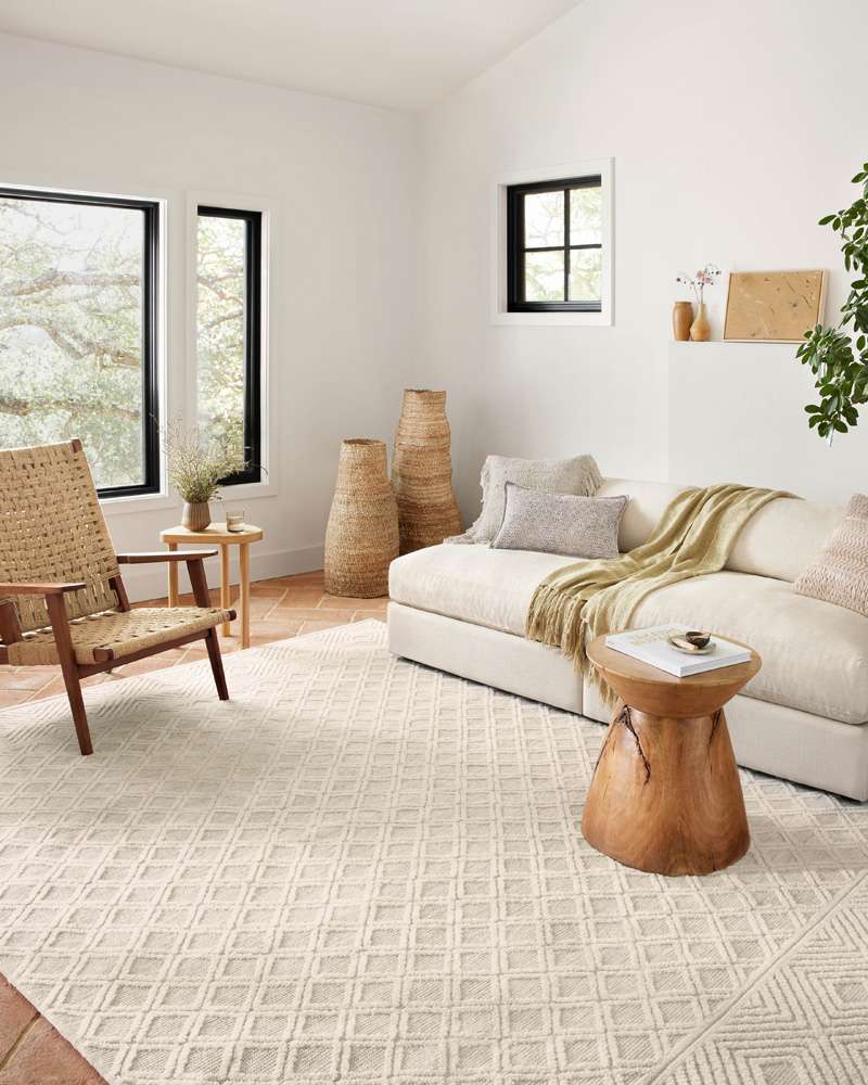 Loloi - Neda Ivory / Natural 18in x 18in Sample Rug - NEDANED-04IVNA160S veiw 2
