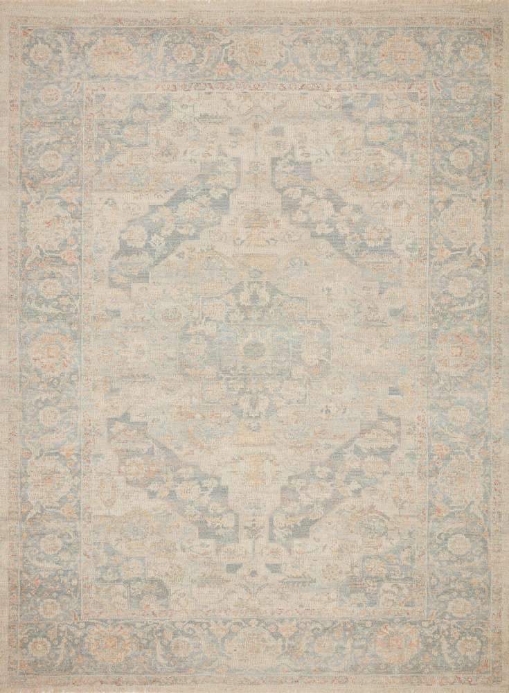 Loloi - Priya Bone / Bluestone 18in x 18in Sample Rug - PRIYPRY-08BOZV160S veiw 1