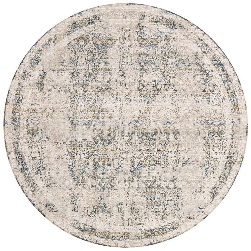 Loloi - Theia Natural / Ocean 7-10in x 7-10in Round Area Rug - THEITHE-01NAOC7A0R veiw 1
