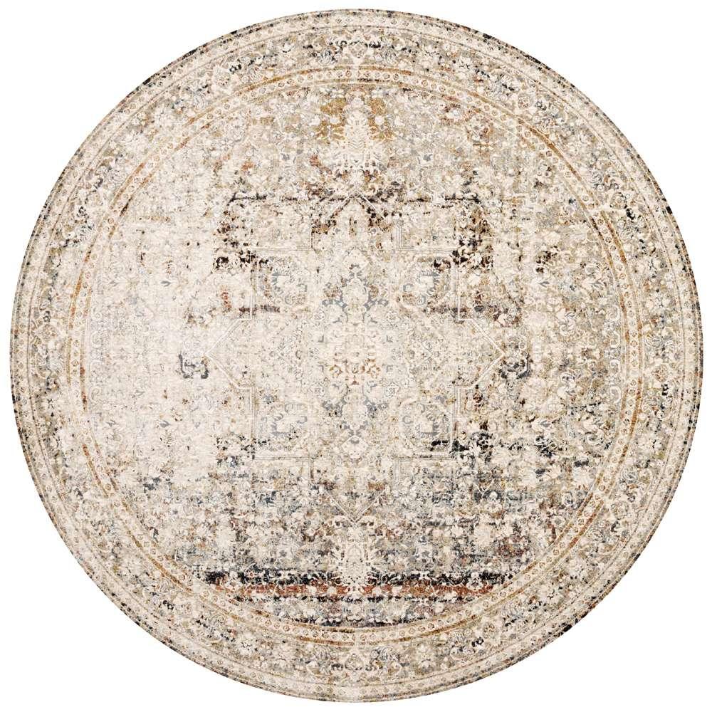 Loloi - Theia Taupe / Brick 7-10in x 7-10in Round Area Rug - THEITHE-05TABK7A0R veiw 1