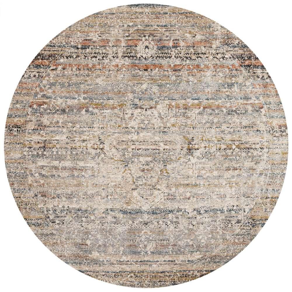 Loloi - Theia Taupe / Multi 7-10in x 7-10in Round Area Rug - THEITHE-03TAML7A0R veiw 1
