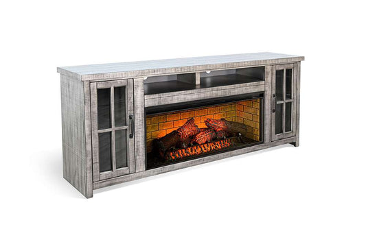 Sunny Designs -  76in Media Console with Electric Fireplace - K3662AG-76W veiw 1