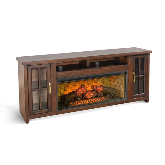 Sunny Designs -  76in Media Console with Electric Fireplace - K3662CB-76W veiw 1