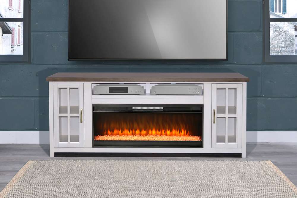 Sunny Designs -  76in Media Console with Electric Fireplace - K3662MB-76C veiw 2