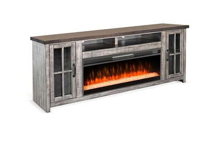 Sunny Designs -  76in Media Console with Electric Fireplace - K3662TA-76C veiw 1