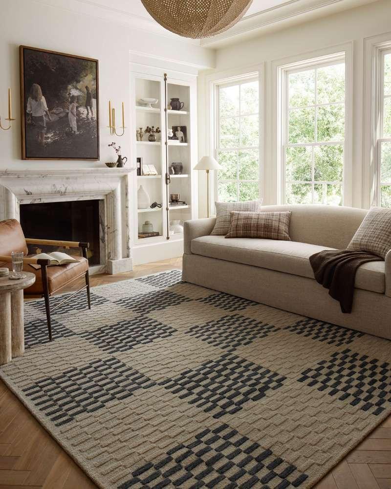 Chris Loves Julia x Loloi - Bradley Beige / Midnight 11-6in x 15 Area Rug - BRAYBRL-01BEMDB6F0 veiw 2