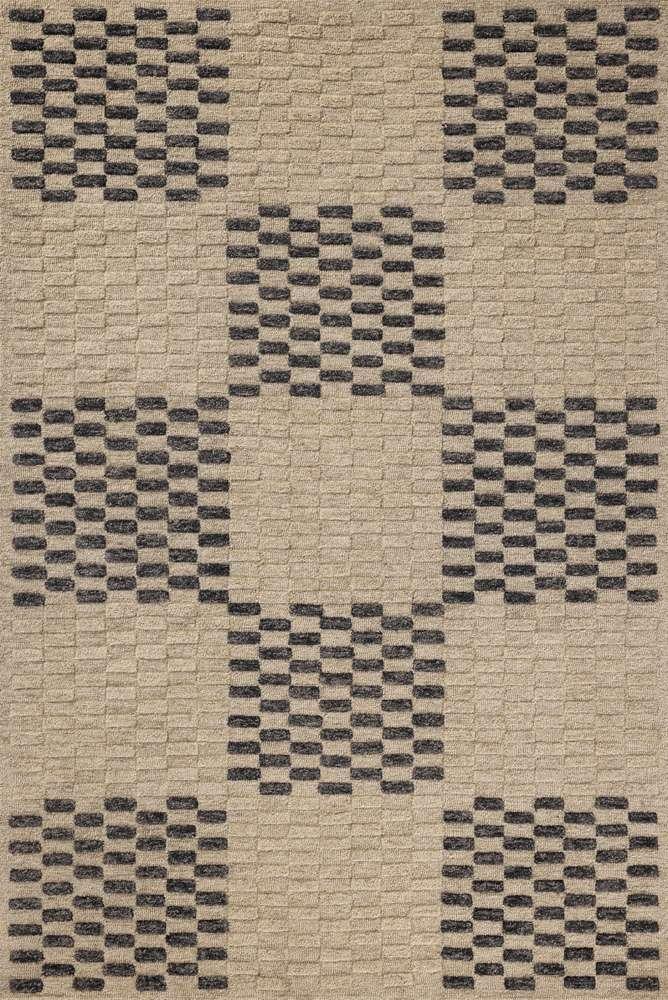 Chris Loves Julia x Loloi - Bradley Beige / Midnight 18in x 18in Sample Rug - BRAYBRL-01BEMD160S veiw 1