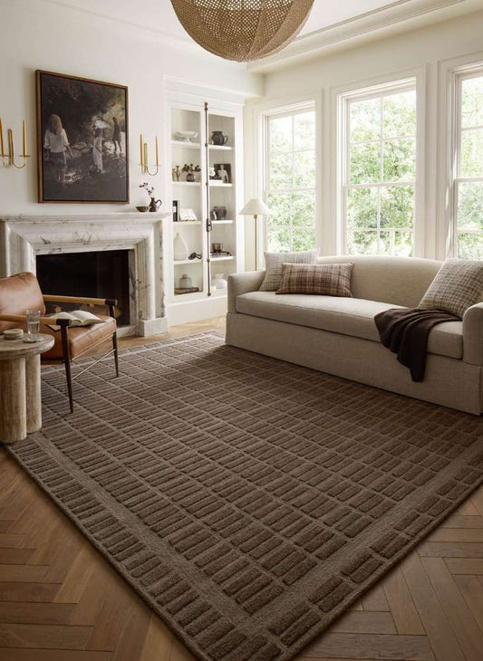 Chris Loves Julia x Loloi - Bradley Cocoa / Cocoa 18in x 18in Sample Rug - BRAYBRL-06CQCQ160S veiw 2
