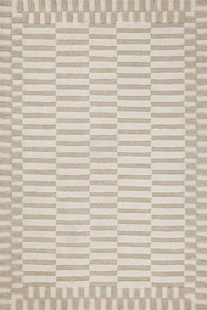 Chris Loves Julia x Loloi - Bradley Ivory / Beige 18in x 18in Sample Rug - BRAYBRL-02IVBE160S veiw 1