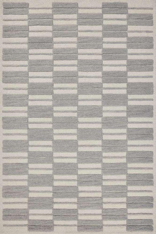 Chris Loves Julia x Loloi - Bradley Ivory / Grey 18in x 18in Sample Rug - BRAYBRL-03IVGY160S veiw 1