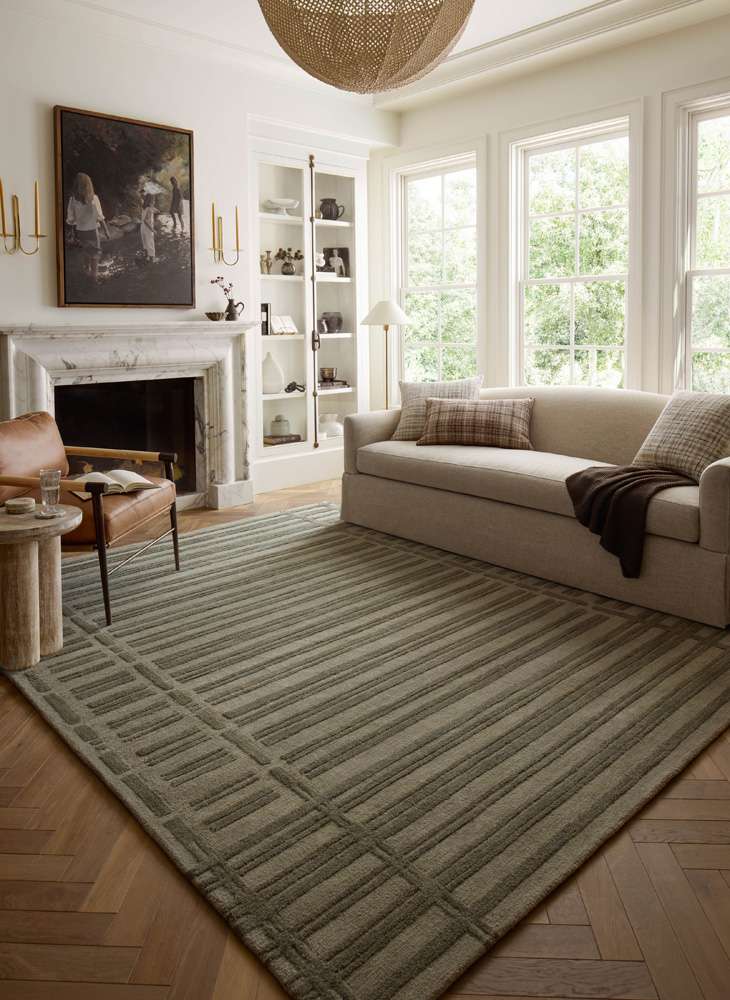 Chris Loves Julia x Loloi - Bradley Sage / Olive 5-0in x 7-6in Area Rug - BRAYBRL-07SGOL5076 veiw 2