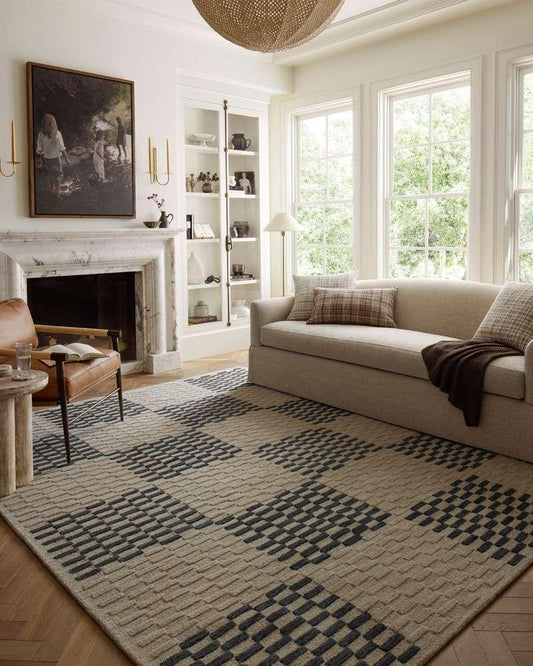 Chris Loves Julia x Loloi - Bradley Beige / Midnight 8-6in x 11-6in Area Rug - BRAYBRL-01BEMD86B6 veiw 2