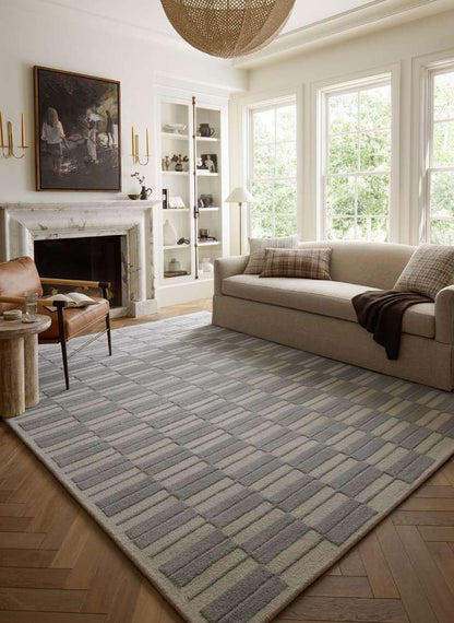 Chris Loves Julia x Loloi - Bradley Ivory / Grey 8-6in x 11-6in Area Rug - BRAYBRL-03IVGY86B6 veiw 2