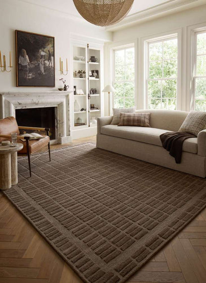 Chris Loves Julia x Loloi - Bradley Cocoa / Cocoa 9-3in x 13 Area Rug - BRAYBRL-06CQCQ93D0 veiw 2
