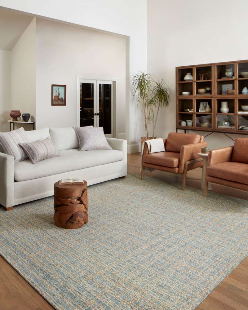 Chris Loves Julia x Loloi - Polly Blue / Sand 2-3in x 3-9in Accent Rug - POLLPOL-03BBSA2339 veiw 2