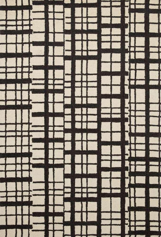 Chris Loves Julia x Loloi - Polly Black / Ivory 9-3in x 13 Area Rug - POLLPOL-02BLIV93D0 veiw 1