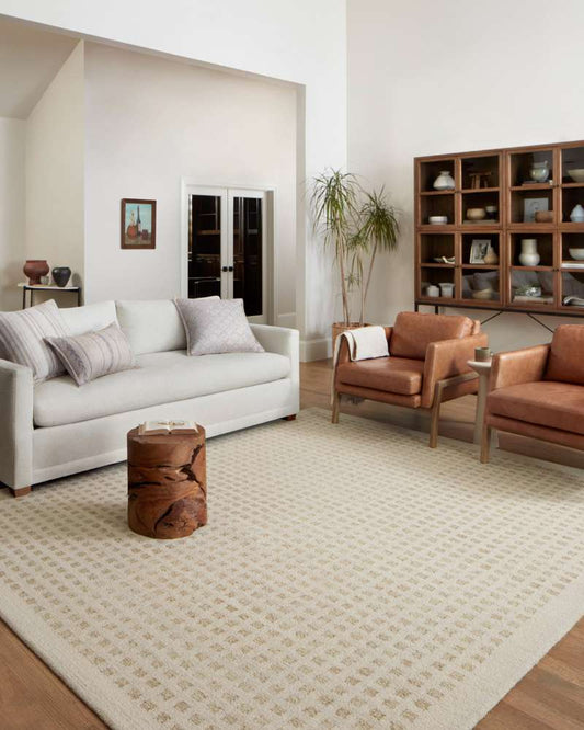 Chris Loves Julia x Loloi - Polly Ivory / Natural 9-3in x 13 Area Rug - POLLPOL-01IVNA93D0 veiw 2