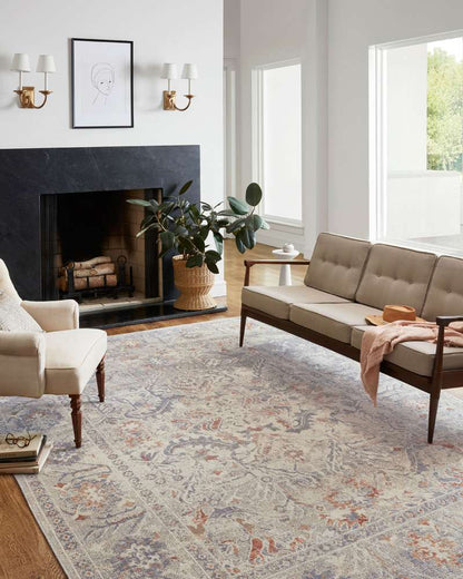 Chris Loves Julia x Loloi - Rosemarie Oatmeal / Lavender 3-7in x 5-7in Accent Rug - ROSMROE-05OTLA3757 veiw 2