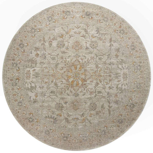 Chris Loves Julia x Loloi - Rosemarie Ivory / Natural 5-0in x 5-0in Round Area Rug - ROSMROE-02IVNA500R veiw 1