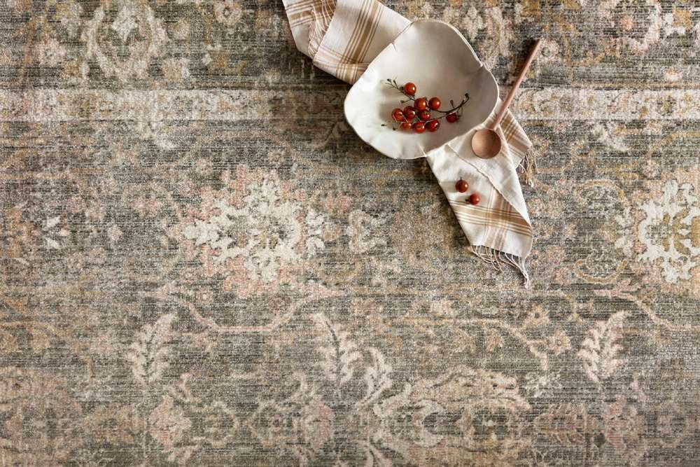 Chris Loves Julia x Loloi - Rosemarie Sage / Blush 5 x 7-10in Area Rug - ROSMROE-01SGBH507A veiw 3