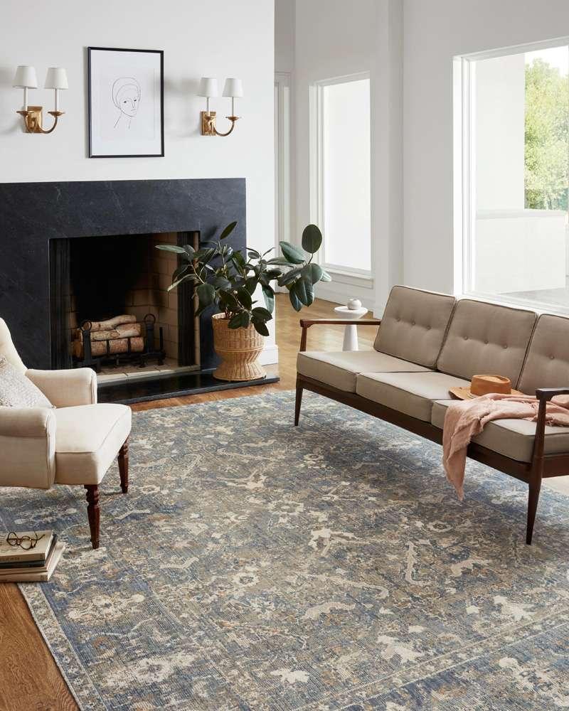 Chris Loves Julia x Loloi - Rosemarie Sand / Lagoon 6-3in x 9 Area Rug - ROSMROE-03SALJ6390 veiw 2