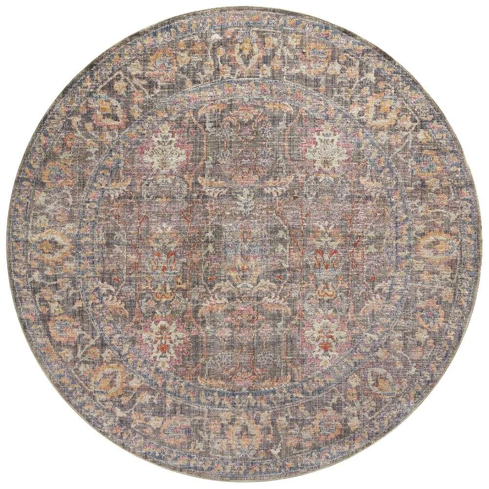 Chris Loves Julia x Loloi - Rosemarie Stone / Multi 7-9in x 7-9in Round Area Rug - ROSMROE-01SNML790R veiw 1