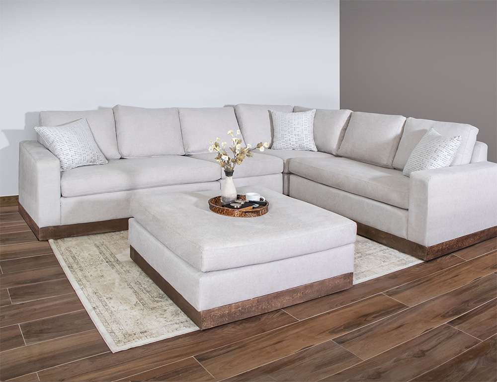 IFD - Georgia - Wooden Frame & Base, Upholstered Square Ottoman - IUP722-OTT-161 veiw 2