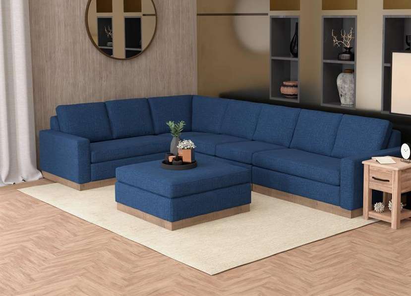IFD - Georgia - Wooden Frame & Base, Upholstered Square Ottoman - IUP722-OTT-221 veiw 2