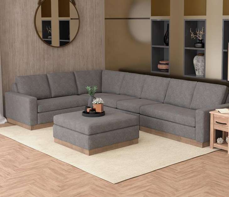 IFD - Georgia - Wooden Frame & Base, Upholstered Square Ottoman - IUP722-OTT-212 veiw 2