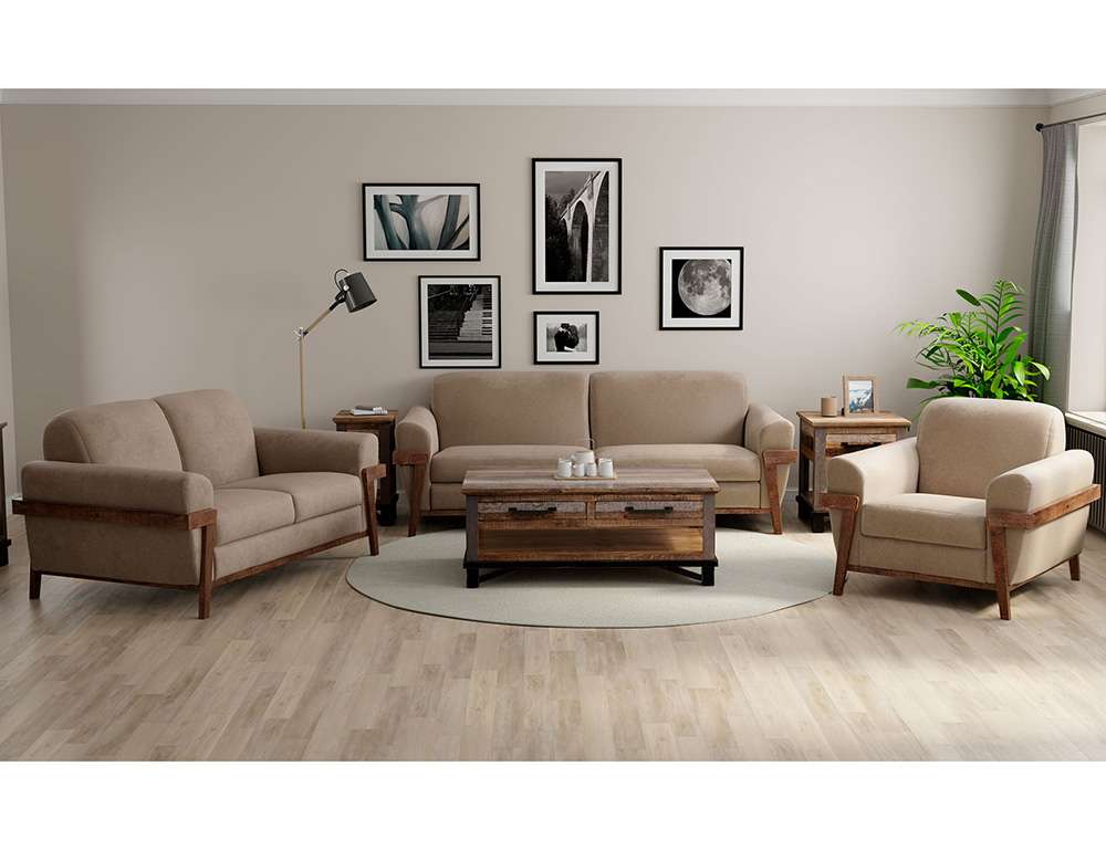 IFD - Loft Brown - Wooden Frame & Base, Loveseat - IUP644-LOV-152 veiw 2