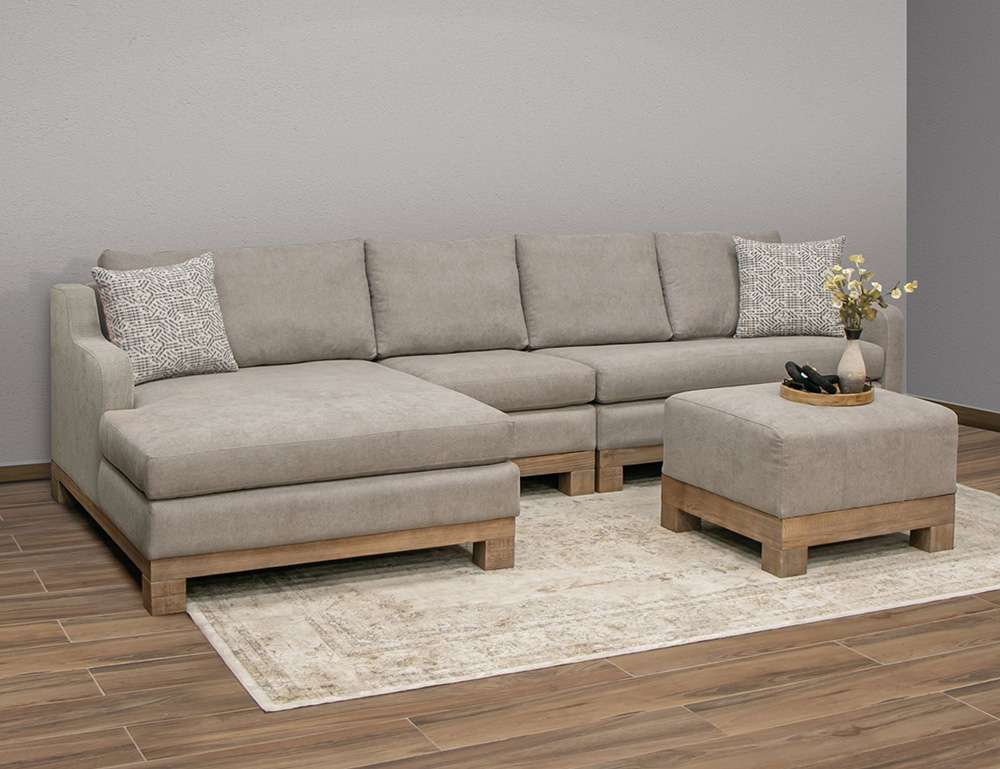 IFD - Samba - Wooden Frame & Base, Upholstered Square Ottoman - IUP298-OTT-152 veiw 2