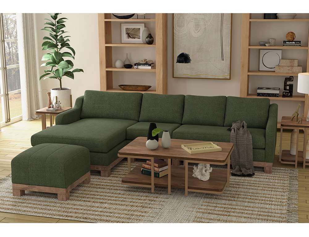IFD - Samba - Wooden Frame & Base, Upholstered Square Ottoman - IUP298-OTT-111 veiw 2